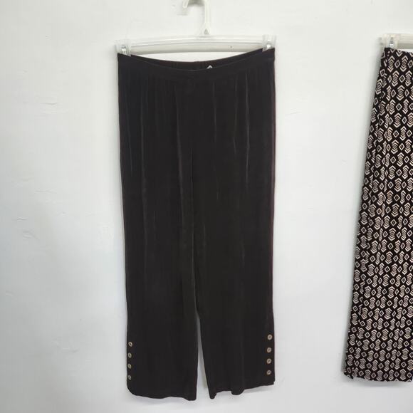 Chico's Travelers 2 Piece Capri Cropped Pants Slinky Knit Brown Size 0 Small - Picture 3 of 10